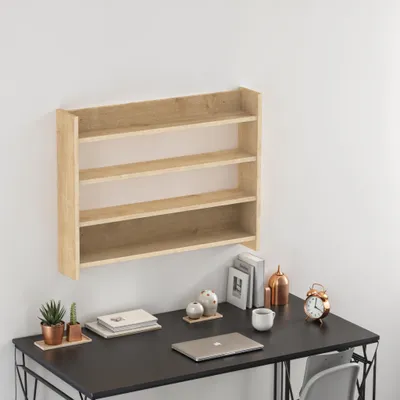 Produktbild von Decortie Lane Wandregal Hängeregal Eiche 85x15x66 cm