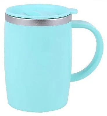 Produktbild von Edelstahl-Thermosbecher Edelstahlbecher mit Deckel Haushaltswasserbecher (blau)