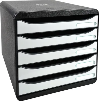 Image de Exacompta Module de classement Big Box Plus 5 tiroirs Glossy Blanc 3097213D