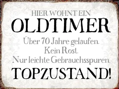 Produktbild von vianmo Holzschild 30x40 cm hier wohnt Oldtimer über 70