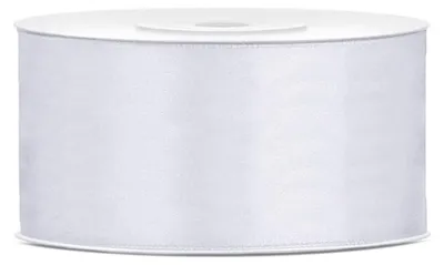 Produktbild von Satinschleife, weiß, 50 mm x 25 m – Dekoratives Band