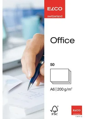 Produktbild von Elco 74451.12 Briefkarten A6, hochweiss, blanko, 200g/m2, 50 Stück