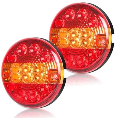 Obrázek produktu pro Voděodolná LED zadní světla pro nákladní vozidla a karavany – univerzální, kulatá, 12V/24V