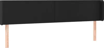 Produktbild von Kopfteil mit Ohren Schwarz 183x16x78/88 cm Kunstleder
