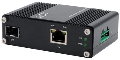 Image de EXSYS GmbH Convertisseur de média PoE+ 60W, SFP, -40°C à +75°C (EX-60340)