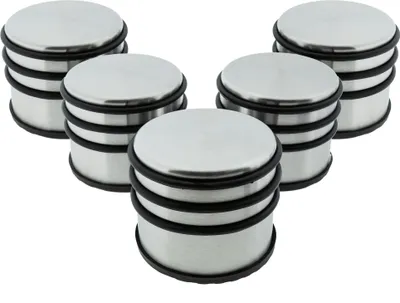 Produktbild von 5 x Türstopper gummiert Ø 94 x 80 mm hoch silber