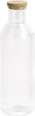 Produktbild von APS 10735 Glaskaraffe LINES, 1 Liter, Deckel aus Kork