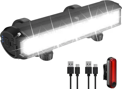 Obrázok produktu pre Predné svetlo na bicykel, 3250 lúmenov, výkonné LED svetlo na bicykel, 4 režimy, svetlo na bicykel, 8000 mAh, nabíjacie, USB, vodotesné, IPX5, predné osvetlenie