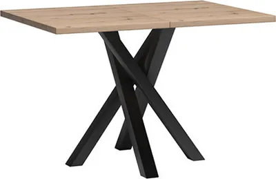 Produktbild von Bettso Ausziehtisch CALI Eiche Artisan, 120-160 cm, Modernes Design mit Metallbeinen, Ideal für Familienfeiern und Partys