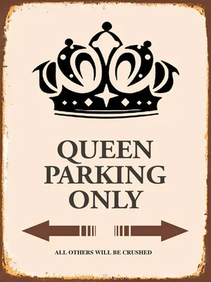 Produktbild von vianmo Holzschild 40x30 cm Queen parking only Korona