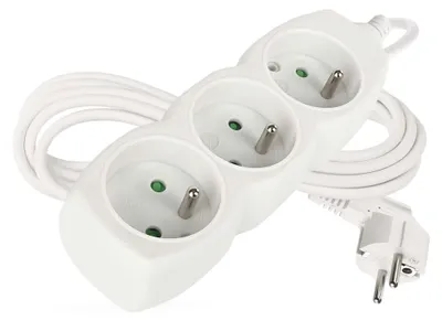 Prodlužovací kabel 3 m / 3 zásuvky / bílý / PVC / 1,5 mm2