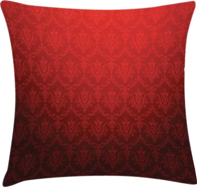 Zdjęcie produktu dla ABAKUHAUS Ciemnoczerwona poszewka na poduszkę, antyczny wzór kwiatowy z barokowymi wpływami renesansowymi i efektem ombre, 40 x 40 cm, czarno-czerwona