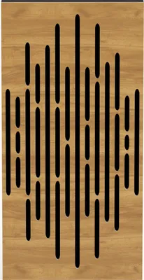 Produktbild von 12er-Set — Schmale Schallabsorptions-Diffus-Akustikplatte | 50 x 25 cm | Modell-Dicke-Farbe: (WAVE - 53 mm | Eiche]
