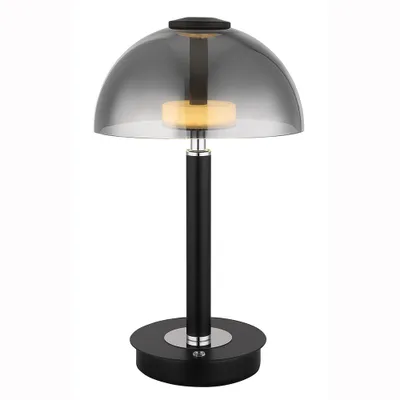 Produktbild von LED Tischleuchte, Touchdimmer, Rauchglas, schwarz, H 31,5 cm
