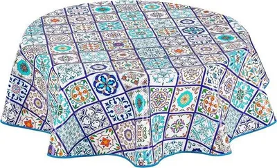 Produktbild von Tischdecke rund Ø 140 cm, abwaschbar, schmutzabweisend, für Innen- & Außenbereich