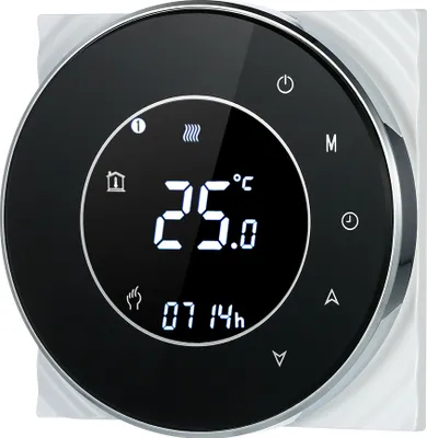 Zdjęcie produktu dla Programowalny termostat ogrzewania kotła gazowego, bezdotykowy regulator temperatury, dotykowy ekran LCD z podświetleniem, sterowanie głosowe, kompatybilny z Amazon Echo/Google Home/IFTT