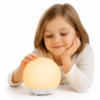 Produktbild von RGB Nachtlicht Kinderzimmer, Mini Schlummerlicht mit 7 Farben, Warmweiß und Timerfunktion, für Kinder & Erwachsene