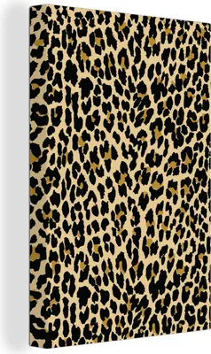 Produktbild von OneMillionCanvasses® - Leinwandbilder - 90x140 cm, Leopard - Mantel - Schnittmuster, Wandbilder Kunstdruck Wanddekoration - Wandschmucke - Schlafzimmer