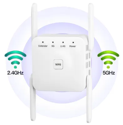 Zdjęcie produktu dla Repeater WiFi 1200 Mb/s 5 GHz 2,4 GHz wzmacniacz sygnału Internetu WiFi dom