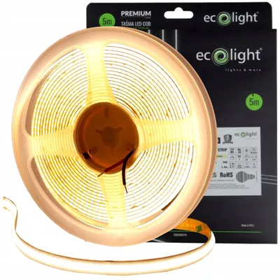 Produktbild von LED-Band 24V, COB, punktuell nicht erkennbar, 1152 LEDs/Meter, 14W/Meter, 1750 lm/Meter, warmweiß, 5 Meter