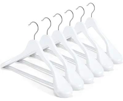 Immagine prodotto di Omgoods - Grucce in legno con spalle larghe, set da 6
