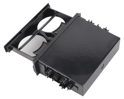 Productafbeelding van Radio-opbergbox met bekerhouders, 1DIN, 2 lagen, ABS, zwart