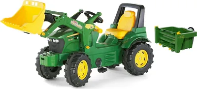 Immagine prodotto di Rolly Toys Trettraktor John Deere 7930 mit Frontlader + Mulde, Flüsterlaufreifen
