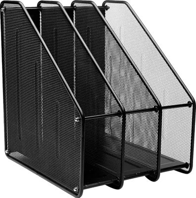Produktbild von Zeitschriftenhalter Büro-Organizer - 3 Fächer - Schwarz - Metall