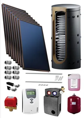 Produktbild von Solarpaket /  Solaranlage 18,56 m² mit Hygienespeicher 1000 L + 2 WT Solar
