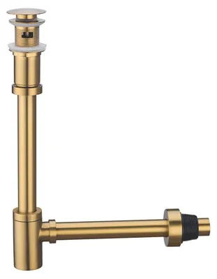 Produktbild von Pop-Up Ablaufgarnitur mit Überlauf für Waschbecken, gebürstetes Gold aus Messing, 1 1/4 Zoll universeller Geruchsverschluss, Badezimmer Waschtisch Ablauf