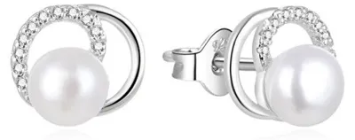 Produktbild von Elegant pearl earrings with zircons AGUP1321PL