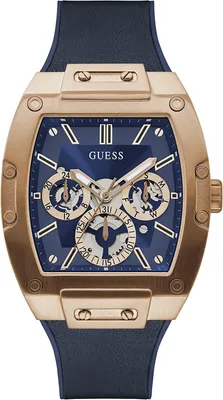 Produktbild von Guess Herren Uhr Edelstahl  Amband Leder/silikon blau GW0202G4