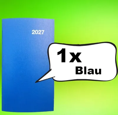 Produktbild von Taschenplaner - Blau - 2027 Kalender Taschenkalender Monatskalender Timeplaner