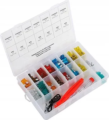 Obrázek produktu pro MINI + UNI pojistky + tester + trsátko - sada 150 položek.