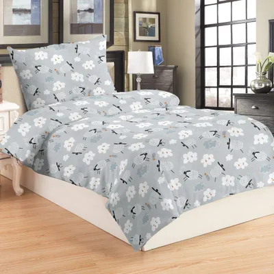 Obrázek produktu pro Mikroplyšové povlečení 140x200 + 70x90 - Ovečka šedá