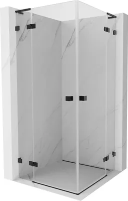 Produktbild von Mexen Lunar L Duo Duschkabine schwenkbar 85 x 85 cm, transparent, schwarz - 834L-085L-085P-70-00
