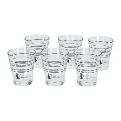 Produktbild von Motta 6x Barista Espressoglas Shotglas mit Skalierung Espresso Ristretto rund