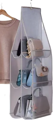 Immagine prodotto di INF Portaoggetti pensile con 6 scomparti: pratico spazio per borse e accessori Grigio