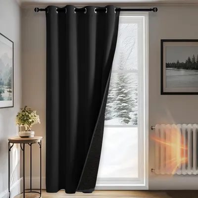 Imagen del producto de Cortinas térmicas negras, 100% opacas