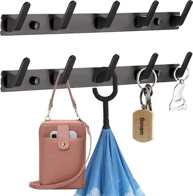 Produktbild von Famanu Wandhaken Set mit 5 Haken - Schwarz