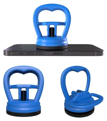 Immagine prodotto di Ventosa da vuoto - 2 pezzi - Fino a 10 kg - Ø 5,5 cm - Blu con maniglia