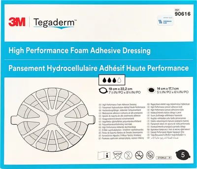 Image de Tegaderm Foam adhésif 19x22,2 cm ovale 90616 5 pces