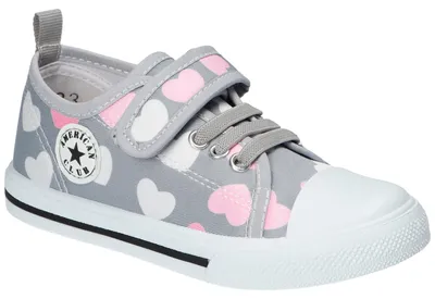 Produktbild von American Club TEN193, Mädchen Turnschuhe Klettverschluss Leder-Einlegesohle leicht bequem, Grau 27
