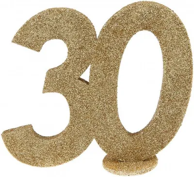 Produktbild von XXL Tischdeko Zahl 30 Geburtstag Gold Glitzer 1 Stück