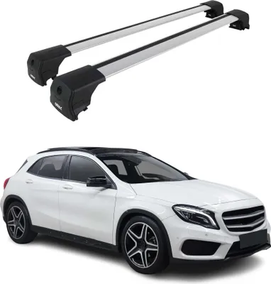Image de Barres De Toit Transversales pour Mercedes GLA 2014-2020 Aluminium Gris ABE