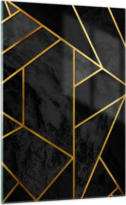 Produktbild von Bilder auf glas - Einteilig - Abstraktion Gold Schwarz - 70x100cm - Glasbilder - Wandbilder - Bilder - zum Aufhängen bereit - Wanddekoration aus Glas - Glas Bilder - Wandbild auf Glas - GPA70x100-4358