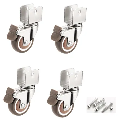 Produktbild von Solidchoice – U-förmige Möbelrollen mit Bremse – 50 mm weiche Gummirollen für Möbel
