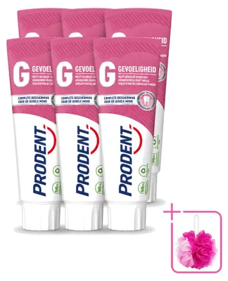 Obrázok produktu pre 6 x Zubná pasta Prodent na citlivé zuby s technológiou Pro-Zinc - 75 ml - Balenie 6 kusov