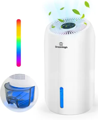 Immagine prodotto di Deumidificatore elettrico da 1,6 litri, con una capacità di assorbimento di 650 ml al giorno, ideale per ambienti piccoli come bagni, cantine o camere da letto (fino a 35 ㎡)