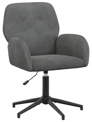 Image de vidaXL Fauteuil de bureau, 54 x 55 x 90 cm, gris foncé, velours (V)
